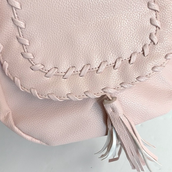 Carlos bubblegum pink vegan leather bag with fringe and silver details. - Picture 9 of 9